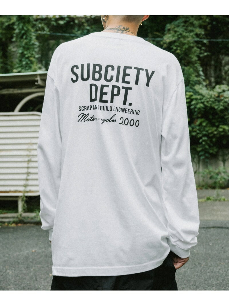 Subciety DEPT. L/S TEE サブサエティ トップス カットソー・Tシャツ ホワイト ブラック グリーン グレー