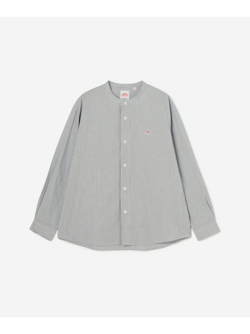 Bshop DANTON | コットン 長袖バンドカラーシャツ MEN ビショップ トップス シャツ・ブラウス ブルー グレー【送料無料】