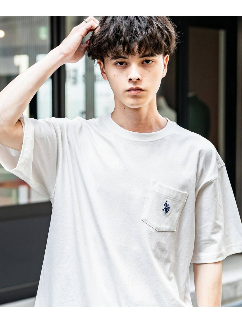 【SALE／50%OFF】Rocky Monroe U.S. POLO ASSN. ワンポイントロゴ半袖Tシャツ ロッキーモンロー トップス カットソー・Tシャツ ブラック ホワイト ネイビー【RBA_E】