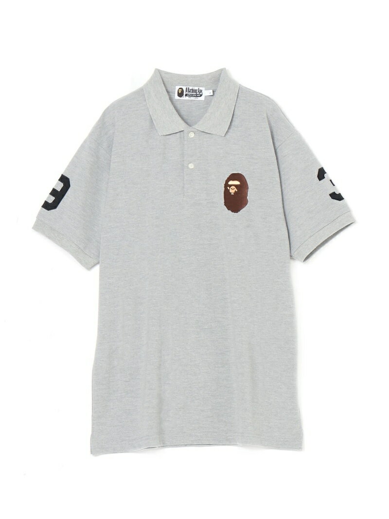 A BATHING APE LARGE APE HEAD POLO M BAPEC  ٥  ȥåץ ݥ 졼 ꡼ ͥӡ åɡ̵