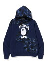 A BATHING APE COLOR CAMO COLLEGE CUTTING RELAXED FIT HOODIE M ア ベイシング エイプ トップス パーカー フーディー ネイビー パープル レッド【送料無料】