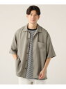 ALLOWED TO UNFOLD テックワイドオックス半袖レギュラーシャツ カジュアル トップス シャツ・ブラウス グレー ブルー ネイビー ホワイト【送料無料】