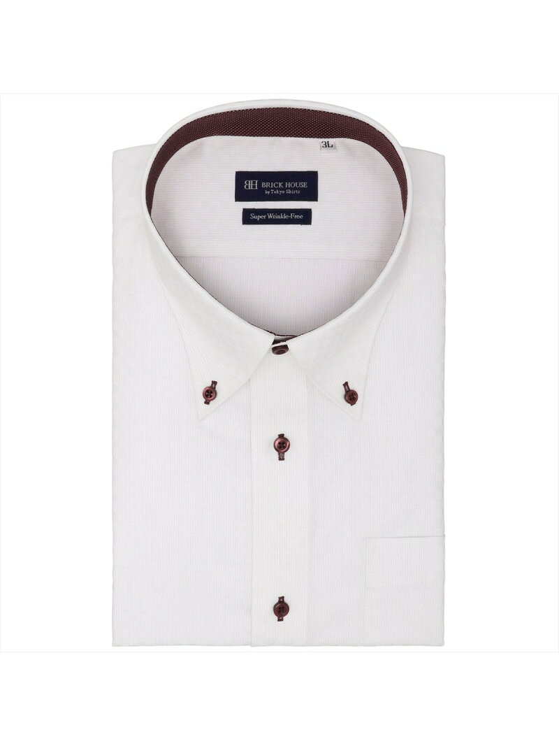 BRICK HOUSE by Tokyo Shirts 【超形態安定・大きいサイズ】 ボタンダウン 半袖 形態安定 ワイシャツ BM01J300AA43B1V-80 トーキョーシャツ スーツ・フォーマル Yシャツ・カッターシャツ ピンク【送料無料】