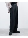 【SALE/50%OFF】JUNRED ライトスルーワイドストレートパンツ ジュンレッド パンツ スラックス・ドレスパンツ ネイビー ベージュ ホワイト ブラック【RBA_E】