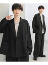 ASTRONOMY ビッグシルエットリラクシングダブルテーラードジャケット+ワイドバギーイージパンツ カジュアル スーツ・フォーマル セットアップスーツ グレー ホワイト ネイビー ベージュ ブラウン ブラック ブルー カーキグリーン【送料無料】