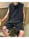 【SALE/48%OFF】NOWLE NOWLE/(M)ヴィンテージ加工 ノースリーブ Tシャツ / イージー ハーフ パンツ セットアップ チェルカ トップス...