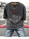Confirm Confirm ヴィンテージライク レトロプリント アソートロックTシャツ シフォン トップス カットソー・Tシャツ ブラウン ブラック【送料無料】