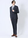 m.f.editorial ウール混 スリムフィット 2ボタン2ピーススーツ 千鳥紺 【25SS】 メンズ セットアップ ジャケット ビジネス カジュアル 通勤...