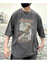 Confirm Confirm ヴィンテージライク レトロプリント アソートロックTシャツ シフォン トップス カットソー・Tシャツ ブラック ブラウン【送料無料】