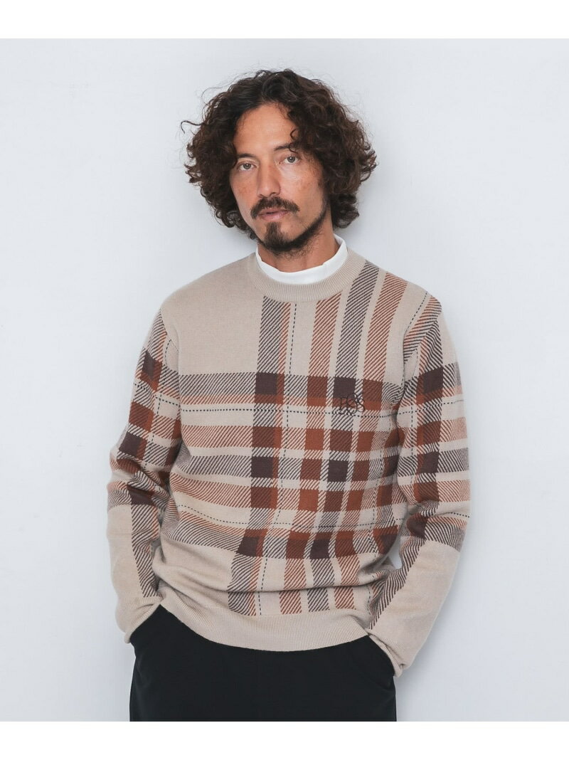 Sonny Label OOPS ビッグチェックニット サニーレーベル トップス ニット グリーン ベージュ ブラック【送料無料】