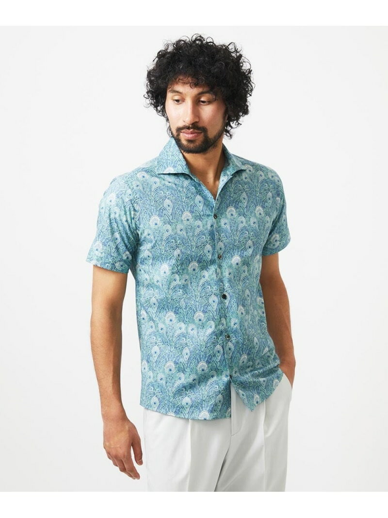 MICHEL KLEIN HOMME 《日本製》フラワー柄半袖シャツ ミッシェルクランオム トップス シャツ・ブラウス..