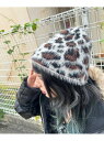 XU 【XU】mohair leopard beanie ネバーマインドザエックスユー/チカシツプラス 帽子 ニット帽・ビーニー ホワイト ブラウン【送料無料】