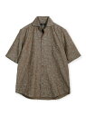 【SALE/20%OFF】MEN'S BIGI ジャガードワンピースカラーハーフスリーブシャツ メンズ ビギ トップス シャツ・ブラウス ネイビー ブルー ブラウン【RBA_E】【送料無料】