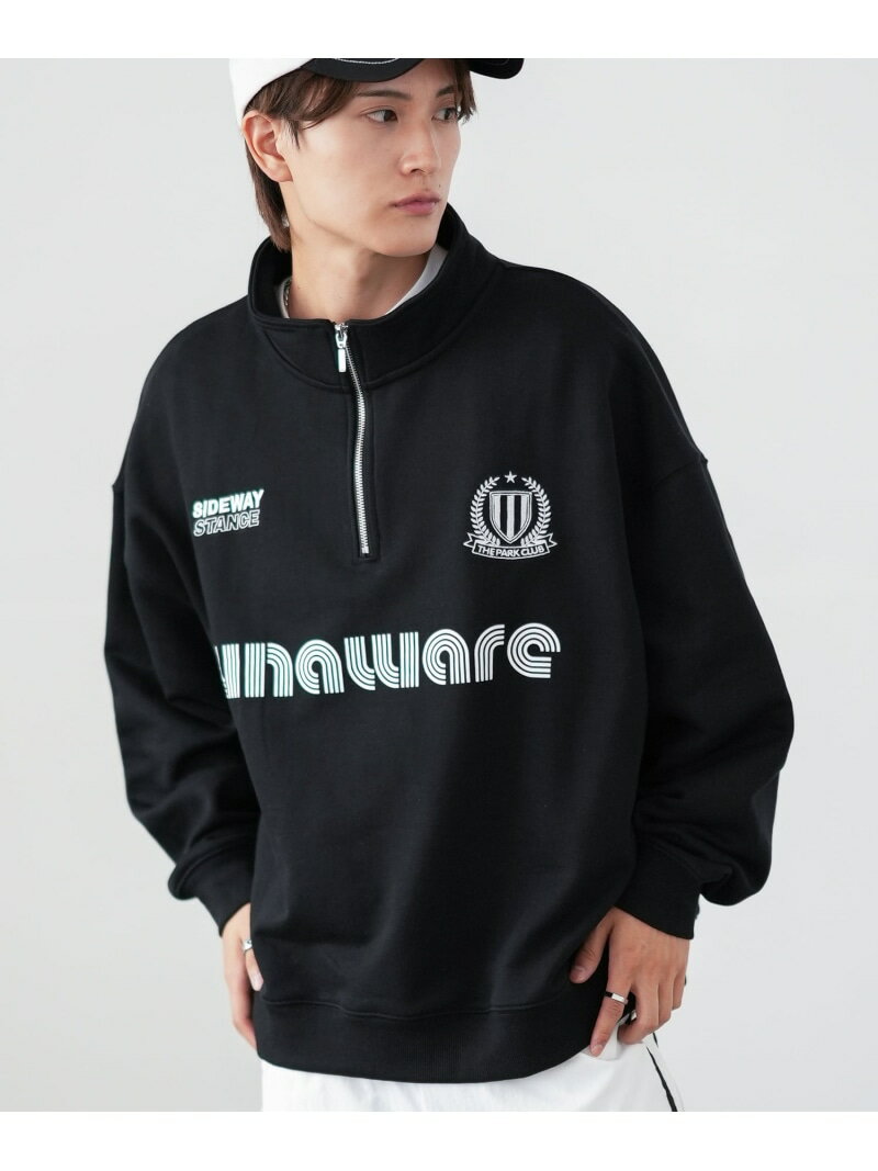 【SALE/28%OFF】SIDEWAY STANCE SIDEWAY STANCE サイドウェイスタンス ゲームシャツ ハーフジップ トレーナー インプローブス トップス スウェット・トレーナー ブラック ネイビー グレー【RBA_E】【送料無料】