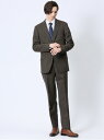 m.f.editorial ウール混 レギュラーフィット 2ボタン2ピーススーツ ストライプ茶 【25SS】 メンズ セットアップ ジャケット ビジネス カジュ...