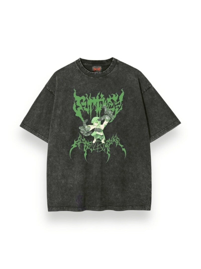 LOVE KILLER 【LOVE KILLER】Green humanoid Graphic logo T-shirt by ruptivey ネバーマインドザエックスユー／チカシツプラス トップス カットソー・Tシャツ ブラック【送料無料】
