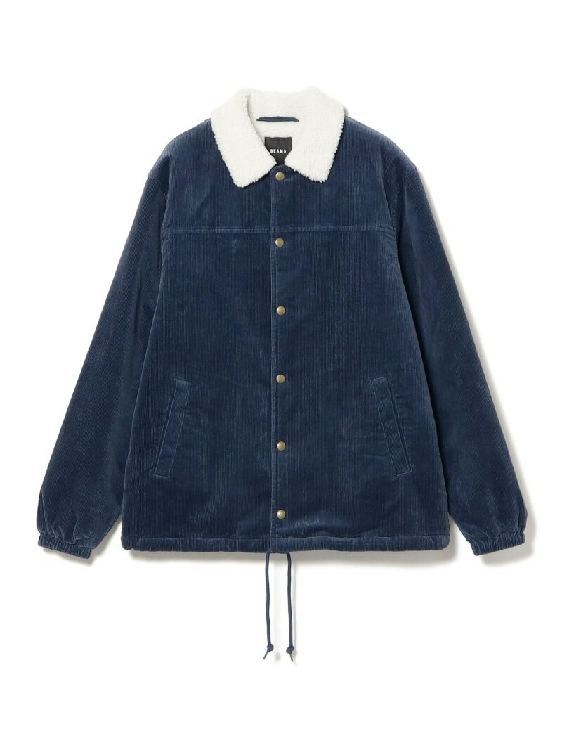 【SALE／30%OFF】BEAMS ルーズフィット コーデュロイ ボア コーチジャケット ビームス メン ジャケット・アウター ブルゾン・ジャンパー ブラウン ブルー ブラック【RBA_E】【送料無料】