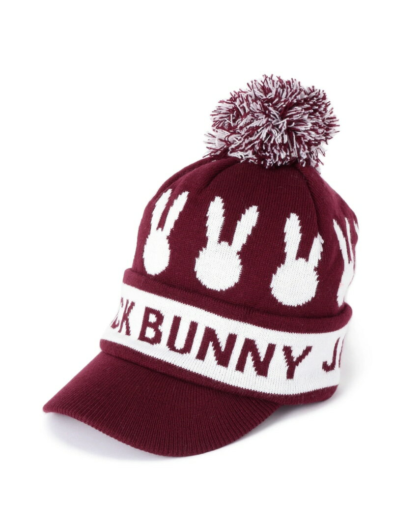 Jack Bunny!! うさぎニットキャップ (UNISEX) ジャックバニー 帽子 その他の帽子 ワインレッド ブラッ..