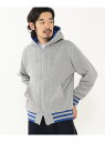 BEAMS MEN LOOPWHEELER * BEAMS PLUS / 別注 ダウン ジップ パーカー ビームス メン トップス スウェット・トレーナー ネイビー グレー【送料無料】(4)
