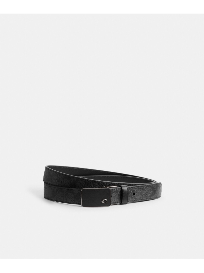 COACH シグネチャー プラーク バックル カット トゥ サイズ リバーシブル ベルト・30MM コーチ ファッション雑貨 ベルト ベージュ【送料無料】