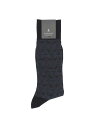 LANVIN COLLECTION LANVIN COLLECTION スペリオールピマ綿混 ジャガード クルー丈 ビジネス ソックス ナイガイ 靴下・レッグウェア 靴下 ネイビー グレー ブラック