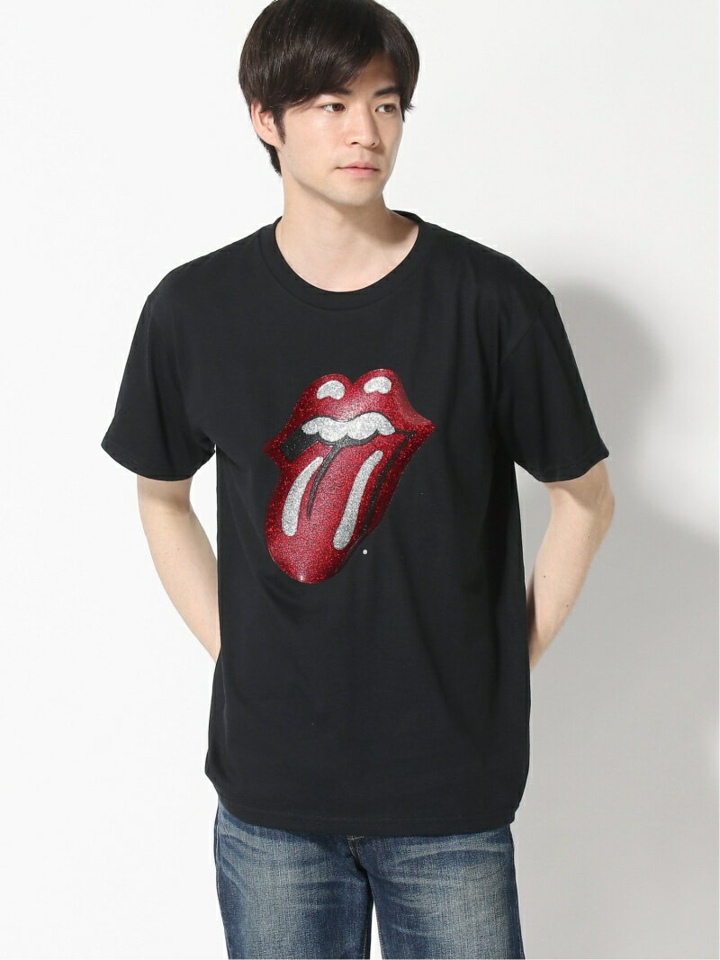 JACKROSE THEROLLINGSTONES/(U)B-TRS・高周波 Lips and Tongue-SSTEE ジャックローズ トップス カットソー・Tシャツ ブラック ホワイト【送料無料】