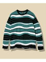 【SALE/30%OFF】go slow caravan 歪んだボーダーニット ロングスリーブ TEE (MENS) ゴースローキャラバン トップス その他のトップス グリーン ブルー パープル【RBA_E】【送料無料】(4)