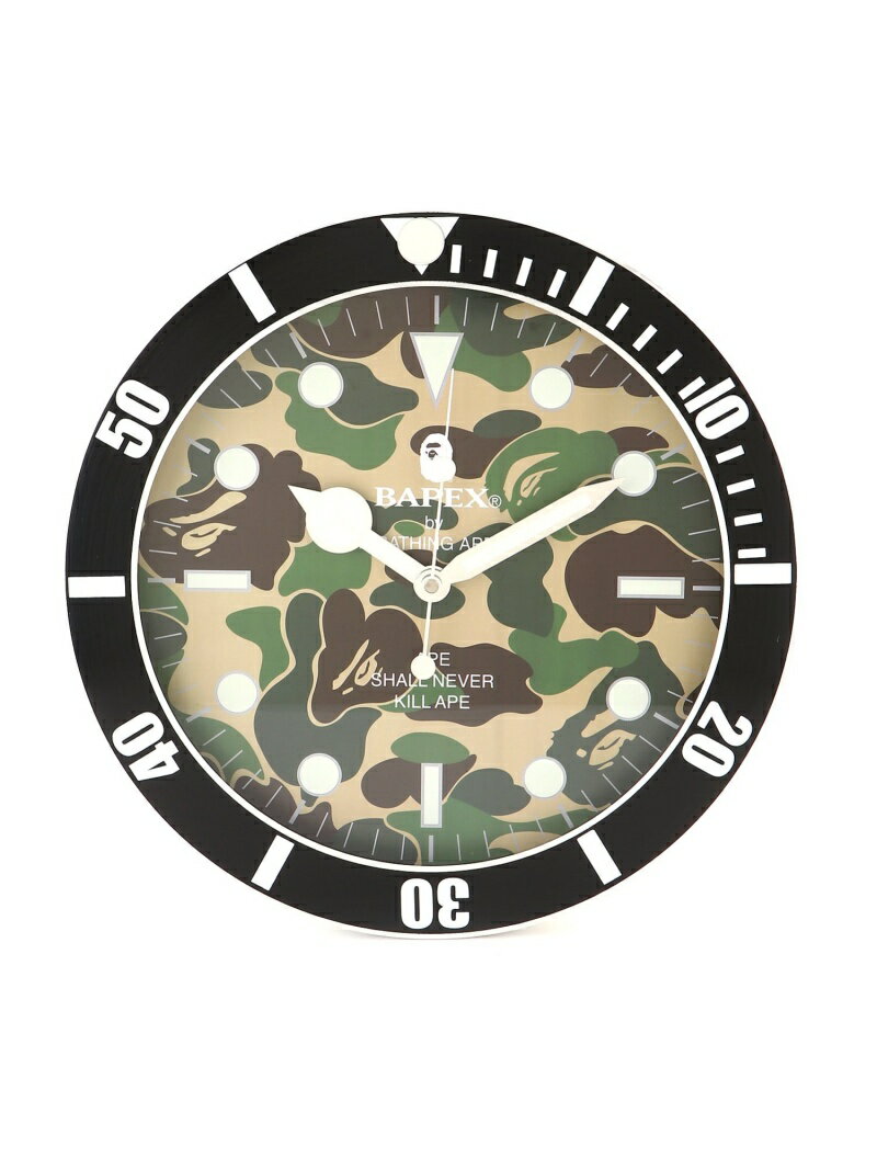 A BATHING APE ABC CAMO BAPEX WALL CLOCK M ア ベイシング エイプ インテリア・生活雑貨 時計 グリーン【送料無料】