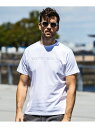 1PIU1UGUALE3 RELAX 1PIU1UGUALE3 RELAX 2重ロゴ半袖Tシャツ シフォン トップス カットソー・Tシャツ ホワイト ブラック【送料無料】