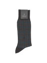 LANVIN COLLECTION LANVIN COLLECTION 涼感 強撚糸 足底メッシュ 抗菌防臭 チェック クルー丈 ソックス ナイガイ 靴下・レッグウェア 靴下 ネイビー グレー ブラック