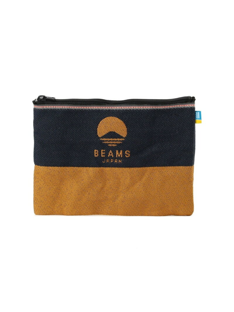 BEAMS JAPAN 高田織物 * BEAMS JAPAN / 別注 畳べり フラットポーチ デニム ビームス ジャパン 財布・ポーチ・ケース その他の財布・ポーチ・ケース グリーン レッド オレンジ