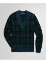 【SALE/30%OFF】BROOKS BROTHERS ブラッシュドウール ブラックウォッチ Vネックテニスセーター ブルックス ブラザーズ トップス ニット...