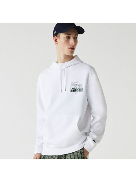 【SALE／50%OFF】LACOSTE 1927オーセンティックスウェットパーカ ラコステ カットソー パーカー ホワイト ネイビー【RBA_E】【送料無料】