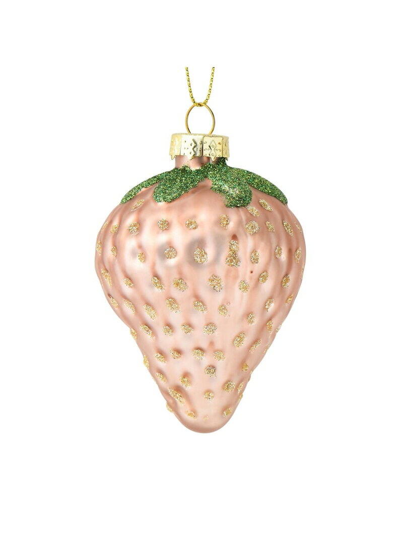 Francfranc ガラスオーナメント ストロベリー ピンク フランフラン インテリア・生活雑貨 オブジェ・置物・アート ピンク