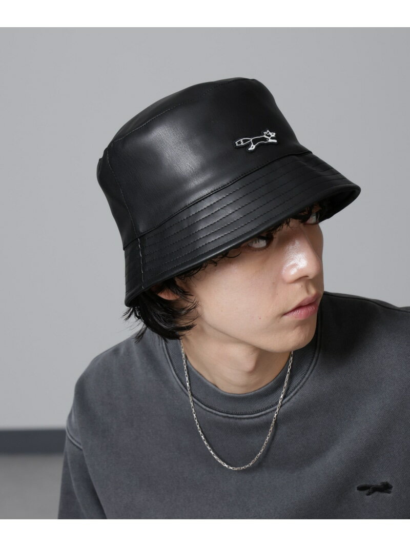 【SALE/35%OFF】NANO universe PENNEYS BLACK フェイクレザーバケットハット ナノユニバース 帽子 その他の帽子 ブラック【RBA_E】