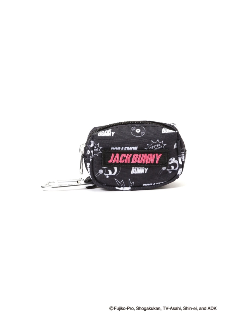 Jack Bunny!! 総柄プリントボールポーチ (UNISEX) ジャックバニー スポーツ・アウトドア用品 ゴルフグッズ ブラック グレー【送料無料】