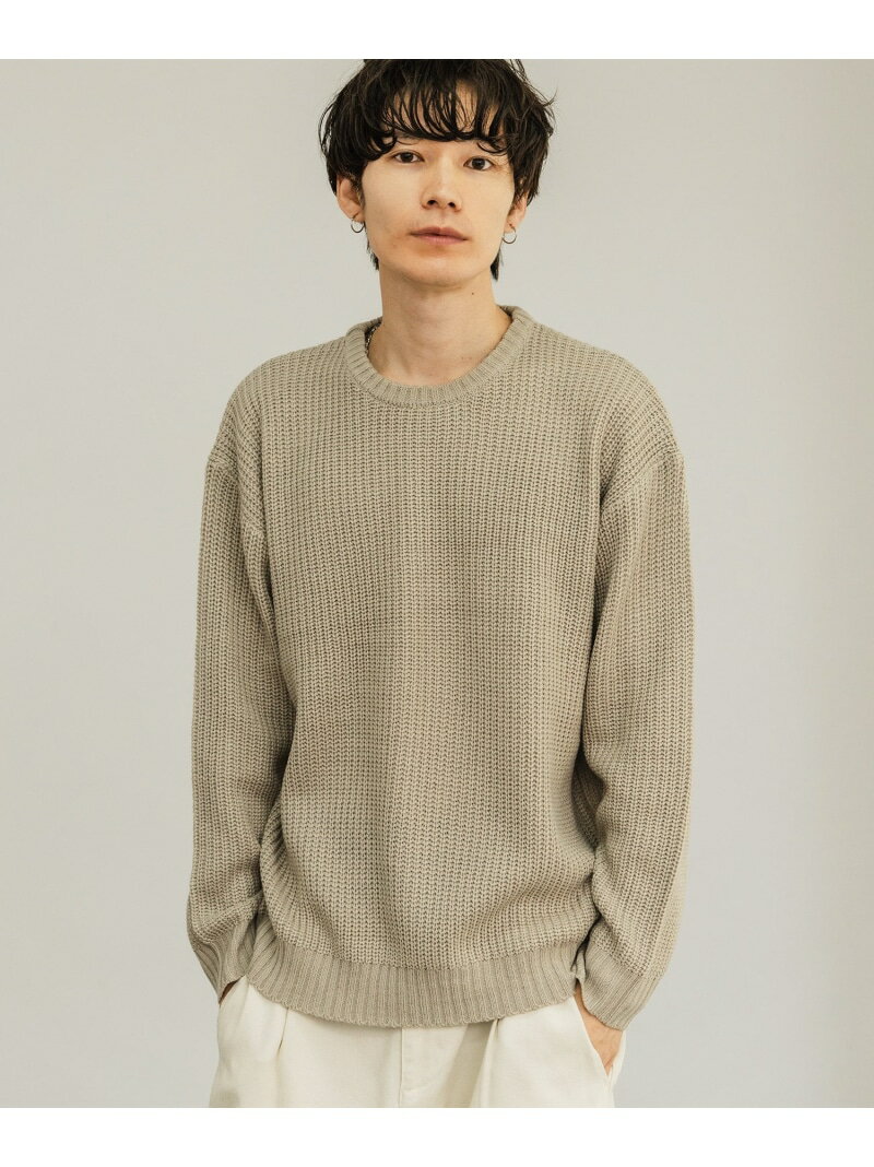 【SALE/25%OFF】improves 畦編み クルーネック ニットセーター インプローブス トップス ニット ベージュ グレー ブラック ホワイト レッド...