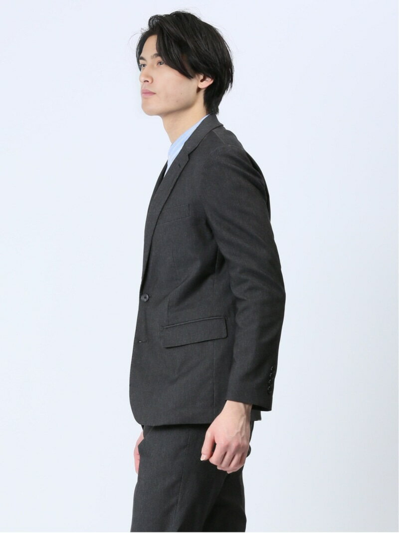 【SALE／30%OFF】TAKA-Q クロスストレッチ スリムフィット 2ボタンジャケット デニム風黒(セットアップ可能) タカキュー スーツ・フォーマル スーツジャケット ブラック【RBA_E】【送料無料】