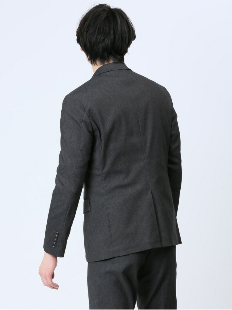 【SALE／30%OFF】TAKA-Q クロスストレッチ スリムフィット 2ボタンジャケット デニム風黒(セットアップ可能) タカキュー スーツ・フォーマル スーツジャケット ブラック【RBA_E】【送料無料】