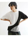 【SALE/51%OFF】tk.TAKEO KIKUCHI ニットドッキングカーブスイッチカットソー ティーケータケオキクチ トップス カットソー・Tシャツ ブラック ホワイト【RBA_E】【送料無料】