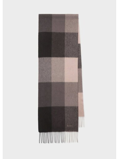 Paul Smith ブロックチェック カシミヤブレンド マフラー ポール・スミス ファッション雑貨 マフラー・ストール・ネックウォーマー ブラウン グリーン イエロー【送料無料】 Paul Smith ブロックチェック カシミヤブレンド マフラー ポール・スミス ファッション雑貨 マフラー・ストール・ネックウォーマー ブラウン グリーン イエロー【送料無料】