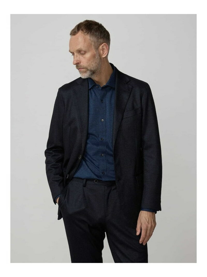 Aquascutum MEN 【セットアップ対応】TEC.3 Knit Houndstooth Jacket アクアスキュータム ジャケット・アウター テーラードジャケット・ブレザー ネイビー グレー【送料無料】