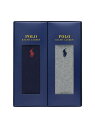 POLO RALPH LAUREN 2足セット 箱入りギフトセット 綿混 無地リブ・カジュアル・クルー丈 ソックス ナイガイ 靴下・レッグウェア 靴下