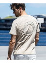 1PIU1UGUALE3 RELAX (M)1PIU1UGUALE3 RELAX/UST-25069 サークルロゴ ショートスリーブ シフォン トップス カットソー・Tシャツ ベージュ ブラック ホワイト【送料無料】