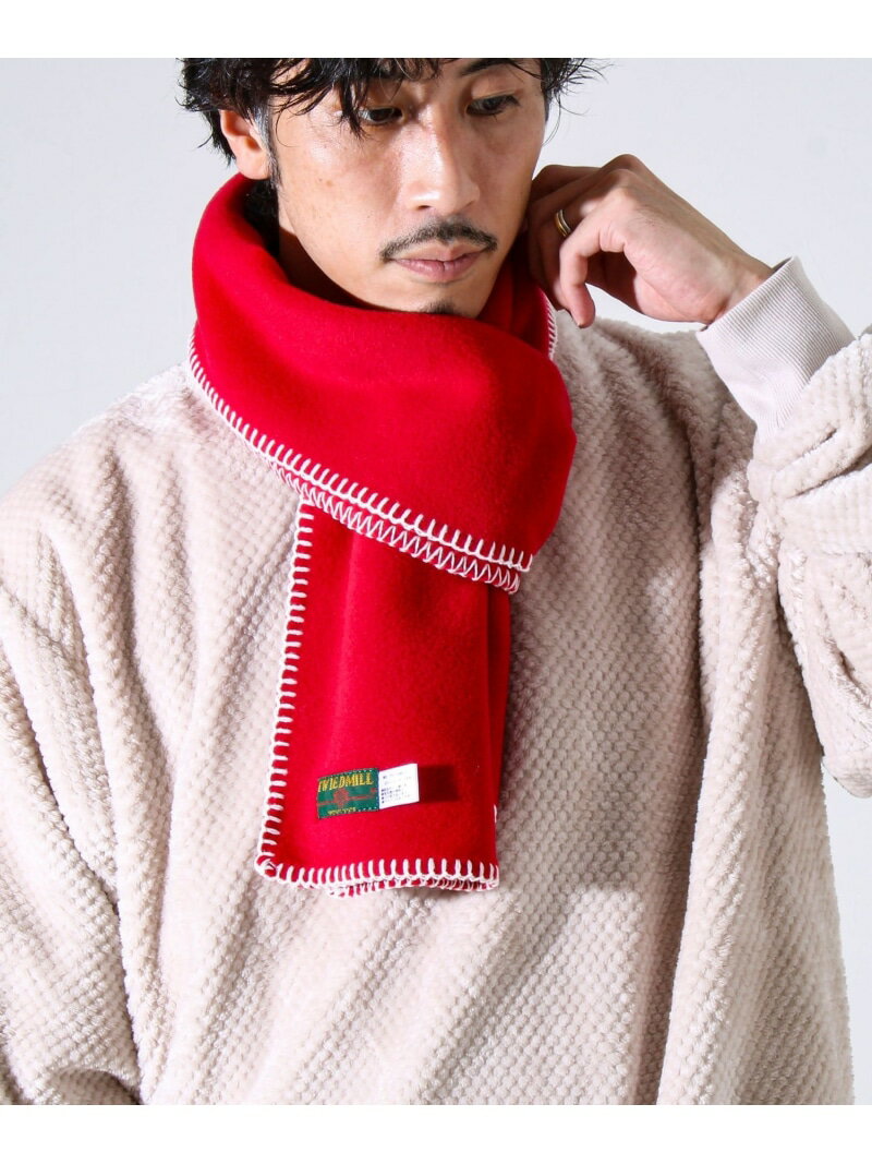 楽天Rakuten Fashion MenGLOSTER 【GLOSTER別注】【TWEEDMILL】ブランケットステッチフリーススカーフ フレディ アンド グロスター ファッション雑貨 マフラー・ストール・ネックウォーマー グレー ブラック グリーン ホワイト レッド【送料無料】