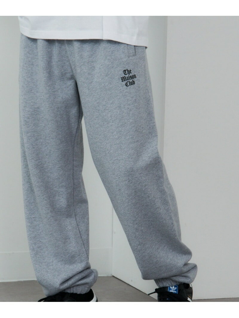 【SALE／50%OFF】MAISON CLUB MAISON CLUB/ワンポイントロゴスウェットパンツ THE MAISON CLUB セットアップセブン パンツ ジャージ・スウェットパンツ グレー ブラック【RBA_E】