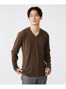 MK MICHEL KLEIN homme ストレッチストライプカットソー ミッシェルクランオム トップス カットソー・Tシャツ ブラウン ホワイト ブラック