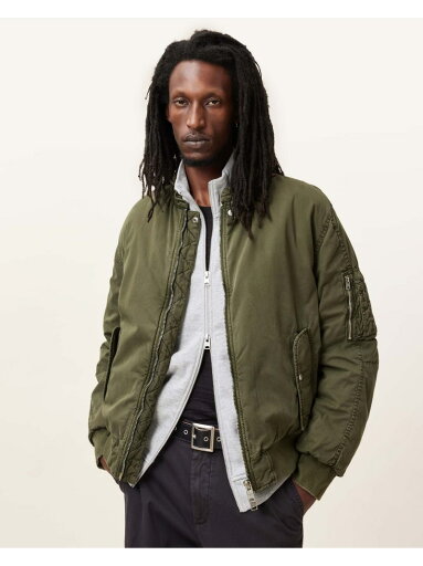 ALLSAINTS (M)BANNER BOMBER オールセインツ ジャケット・アウター ブルゾン・ジャンパー カーキグリーン【送料無料】 ALLSAINTS (M)BANNER BOMBER オールセインツ ジャケット・アウター ブルゾン・ジャンパー カーキグリーン【送料無料】