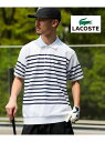 【SALE/30%OFF】BEAMS GOLF ORANGE LABEL 【洗濯機OK/襟付き/半袖】<MEN>【別注】LACOSTE / 鹿の子 ボーダー ポロシャツ 25SS ラコステ ビームス ゴルフ トップス ポロシャツ ブルー グリーン【RBA_E】【送料無料】