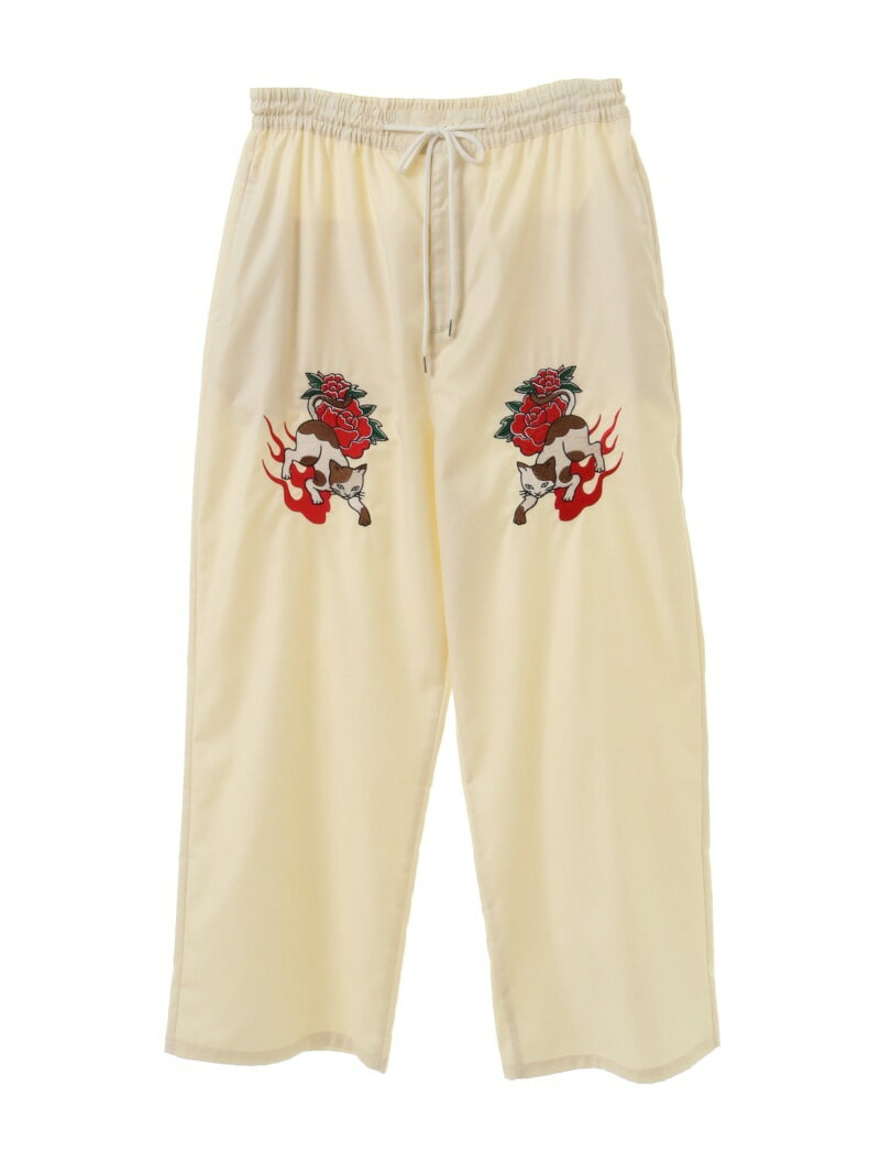 【SALE/30%OFF】Candy Stripper FIRE CAT EASY PANTS キャンディストリッパー パンツ その他のパンツ ホワイト ブラック【RBA_E】【送料無料】